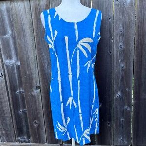 Jams World Blue and White Bamboo Aloha Dress - Size Small